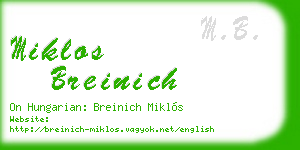 miklos breinich business card